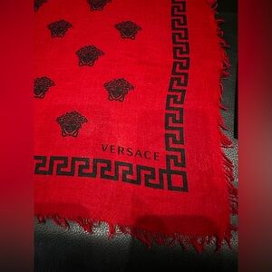 Versace Red Scarf Medusa New.